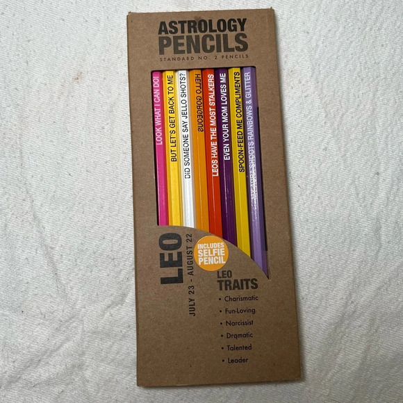 NEW Leo Season Astrology Pencils Colorful Funny Sayings Horoscope Gift LeoSzn - Picture 2 of 3